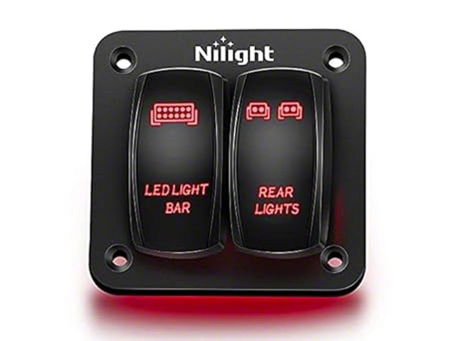 Tundra Rocker Switch Tundra 2-Gang Aluminum Rocker Switch Panel with LED Light Bar and Rear ...