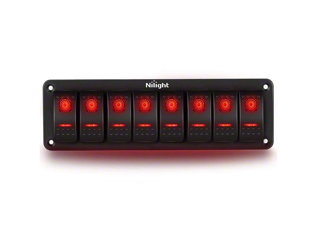 Nilight Tundra 8-Gang Aluminum Rocker Switch Panel with Rocker Switches ...