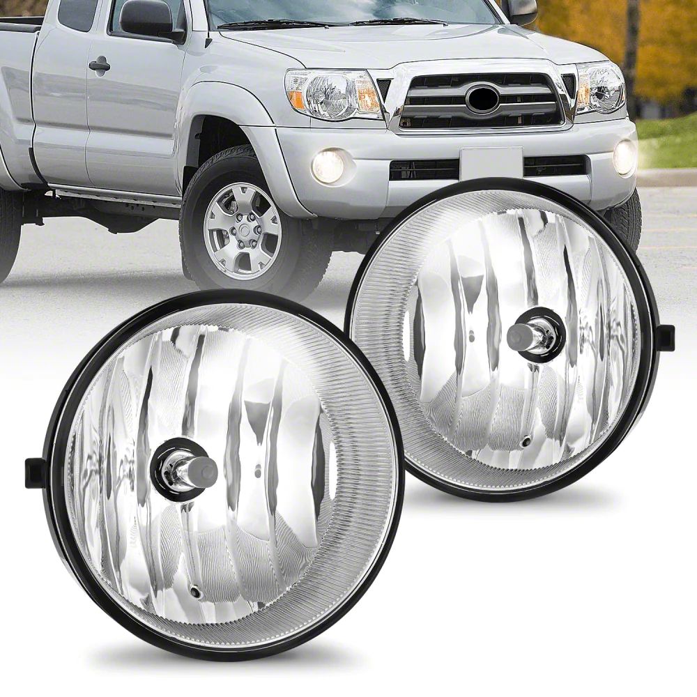 IKON MOTORSPORTS Fog Lights – Clear Lens, Black Housing – Fits 2007-2013 Toyota Tundra