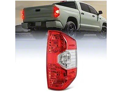 OE Style Tail Light; Chrome Housing; Red Lens; Passenger Side (14-21 Tundra)