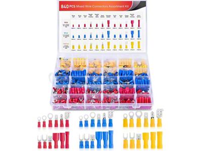 Nilight Electrical Wire Terminal Crimp Connectors; 840-Pieces