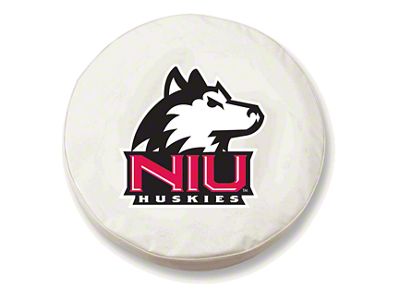 Northern Illinois University Spare Tire Cover; White (66-18 Jeep CJ5, CJ7, Wrangler YJ, TJ & JK)
