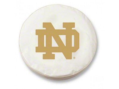 Notre Dame Spare Tire Cover; White (66-18 Jeep CJ5, CJ7, Wrangler YJ, TJ & JK)