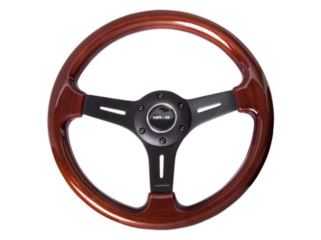 NRG Innovations Jeep Gladiator Classic Wood Grain 350mm Steering Wheel Black Green St 015bk Gn