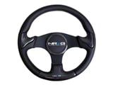 NRG Innovations 350mm Rubber Horn Steering Wheel; Black Carbon Fiber (Universal; Some Adaptation May Be Required)