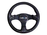 NRG Innovations 350mm Rubber Horn Steering Wheel; Black Carbon Fiber (Universal; Some Adaptation May Be Required)