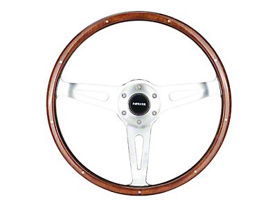 380mm Classic Grain Wooden Steering Wheel 1.75'' Depth Silver - Foto 11