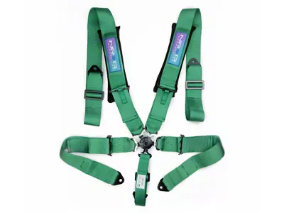 NRG Innovations SFI 16.1 5-Point Cam-Lock Racing Seat Belt Harness; Green (Universal; Some Adaptation May Be Required)