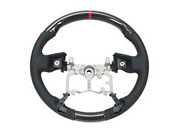 NRG Innovations OEM Plus Carbon Fiber Steering Wheel; Black Leather with Red Stitching and Red Center Mark (12-23 Tacoma)