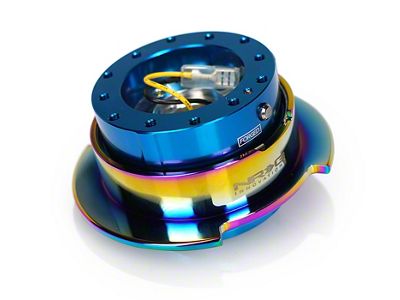 NRG Innovations 2.5 Steering Wheel Quick Release; Blue Body with Neo Chrome Ring (Universal; Some Adaptation May Be Required)