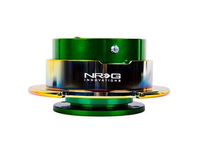 NRG Innovations 2.5 Steering Wheel Quick Release; Green Body with Neo Chrome Ring (Universal; Some Adaptation May Be Required)