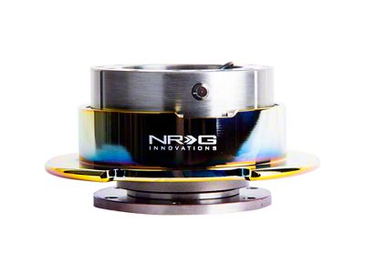 NRG Innovations 2.5 Steering Wheel Quick Release; Gun Metal Body with Neo Chrome Ring (Universal; Some Adaptation May Be Required)