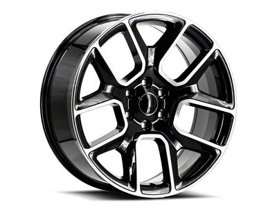 OE Revolution C-16 Gloss Black and Machined 6-Lug Wheel; 22x9; 24mm Offset (17-24 Titan)