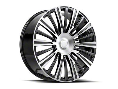 OE Revolution CAD-35 Gloss Black and Machined 6-Lug Wheel; 22x9; 31mm Offset (17-24 Titan)