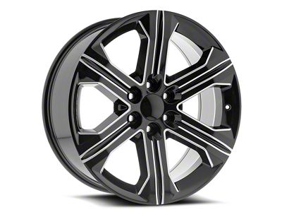 OE Revolution G-13 Gloss Black and Machined 6-Lug Wheel; 24x10; 31mm Offset (16-24 Titan XD)