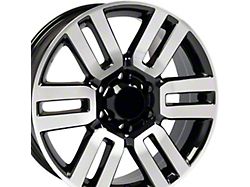 TY10 Gloss Black Machined 6-Lug Wheel; 20x7; 15mm Offset (25-26 4Runner)