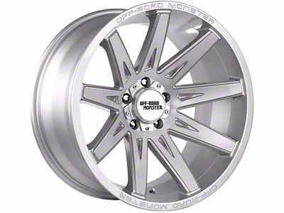 Off-Road Monster M25 Brushed Face Silver 6-Lug Wheel; 20x10; -19mm Offset (05-15 Tacoma)
