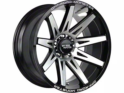 Off-Road Monster M25 Gloss Black Machined 6-Lug Wheel; 20x10; -19mm Offset (25-26 4Runner)