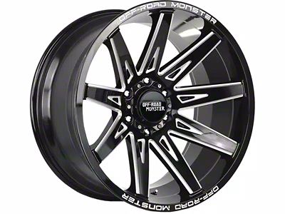 Off-Road Monster M25 Gloss Black Milled 6-Lug Wheel; 20x10; -19mm Offset (25-26 4Runner)