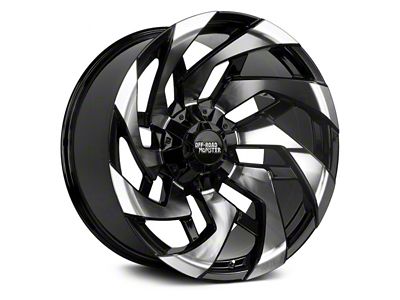 Off-Road Monster M24 Gloss Black Machined 6-Lug Wheel; 20x10; -19mm Offset (22-25 Bronco Raptor)