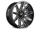 Off Road Monster M25 Gloss Black Milled 6-Lug Wheel; 22x12; -44mm Offset (21-25 Bronco, Excluding Raptor)