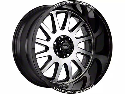 Off-Road Monster M17 Gloss Black Machined Wheel; 17x9; 0mm Offset (20-25 Jeep Gladiator JT)