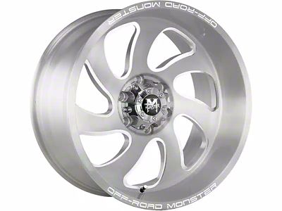 Off-Road Monster M07 Brushed Face Silver Wheel; 20x10; -19mm Offset (18-25 Jeep Wrangler JL)