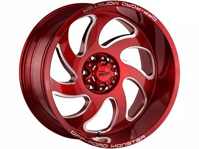 Off-Road Monster M07 Candy Red Wheel; 20x10; -19mm Offset (18-25 Jeep Wrangler JL)