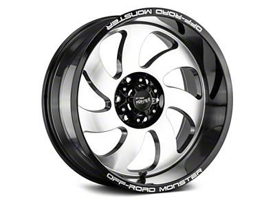 Off Road Monster M07 Gloss Black Machined 6-Lug Wheel; 22x12; -44mm Offset (22-25 Tundra)