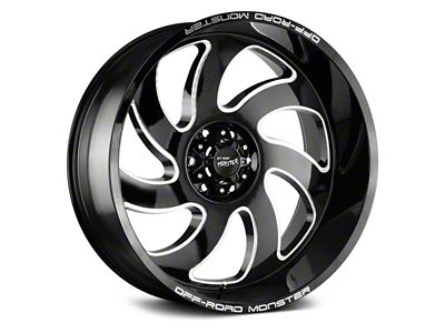 Off Road Monster M07 Gloss Black Milled 6-Lug Wheel; 22x12; -44mm Offset (22-25 Tundra)