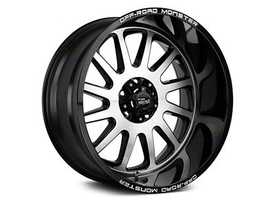 Off Road Monster M17 Gloss Black Machined 6-Lug Wheel; 22x12; -44mm Offset (22-25 Tundra)