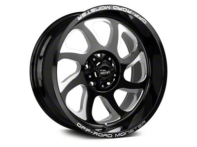 Off Road Monster M22 Gloss Black Milled 6-Lug Wheel; 22x12; -44mm Offset (22-25 Tundra)