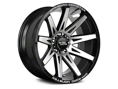 Off Road Monster M25 Gloss Black Machined 6-Lug Wheel; 22x12; -44mm Offset (22-25 Tundra)