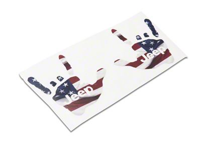 Jeep Licensed by RedRock Jeep Metal Decal; Real Flag (20-25 Jeep Gladiator JT)