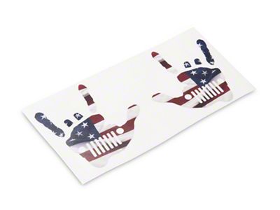 Jeep Licensed by RedRock Jeep Metal Grille Decal; Real Flag (20-25 Jeep Gladiator JT)