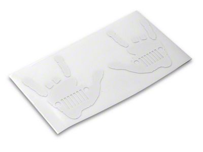 Jeep Licensed by RedRock Jeep Metal Grille Decal; White (20-25 Jeep Gladiator JT)