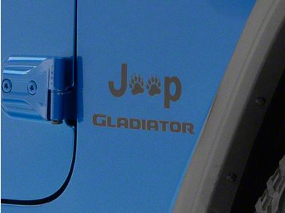 Jeep Licensed by RedRock Jeep Paw Side Logo; Gloss Black (20-25 Jeep Gladiator JT)