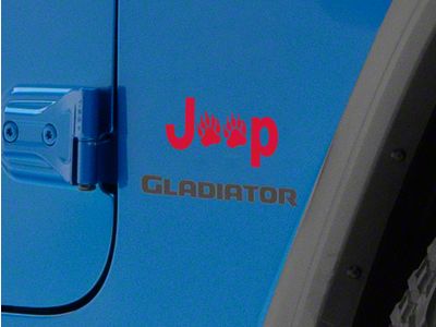 Jeep Licensed by RedRock Jeep Paw Side Logo; Red (20-25 Jeep Gladiator JT)