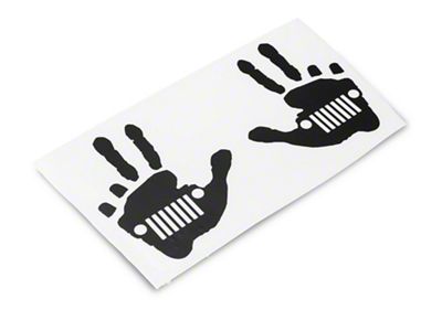 Jeep Licensed by RedRock Jeep Peace Grille Decal; Matte Black (20-25 Jeep Gladiator JT)