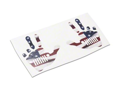 Jeep Licensed by RedRock Jeep Peace Grille decal; Real Flag (20-25 Jeep Gladiator JT)