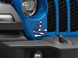 Jeep Licensed by SEC10 Jeep Peace Grille decal; Real Flag (20-26 Jeep Gladiator JT)