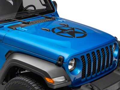 Jeep Licensed by RedRock Jeep Star Accent Decal; Gloss Black (20-25 Jeep Gladiator JT)