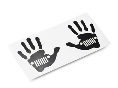 Jeep Licensed by RedRock Jeep Wave Grille Decal; Gloss Black (20-25 Jeep Gladiator JT)