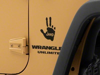 Jeep Licensed by RedRock Jeep Peace Decal; Gloss Black (87-18 Jeep Wrangler YJ, TJ & JK)