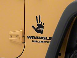 Jeep Licensed by RedRock Jeep Peace Decal; Matte Black (87-18 Jeep Wrangler YJ, TJ & JK)