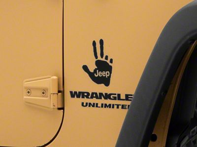 Jeep Licensed by RedRock Jeep Peace Decal; Matte Black (87-18 Jeep Wrangler YJ, TJ & JK)