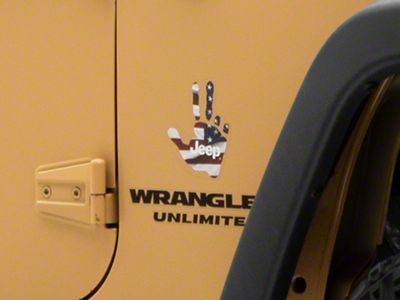 Jeep Licensed by RedRock Jeep Peace Decal; Real Flag (87-18 Jeep Wrangler YJ, TJ & JK)
