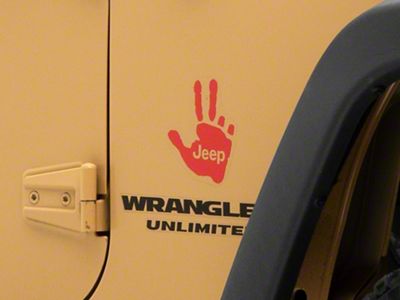 Jeep Licensed by RedRock Jeep Peace Decal; Red (87-18 Jeep Wrangler YJ, TJ & JK)