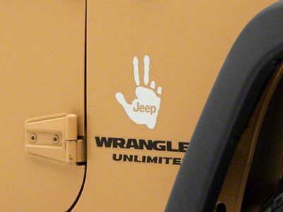 Jeep Licensed by RedRock Jeep Peace Decal; White (87-18 Jeep Wrangler YJ, TJ & JK)