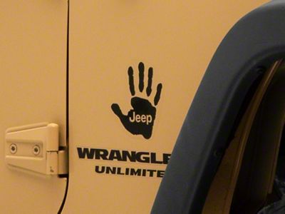 Jeep Licensed by RedRock Jeep Wave Decal; Gloss Black (87-18 Jeep Wrangler YJ, TJ & JK)